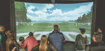 Hunter Education using Laser Shot Simulations software Five Stand on a curved screen using a 870 Shotgun