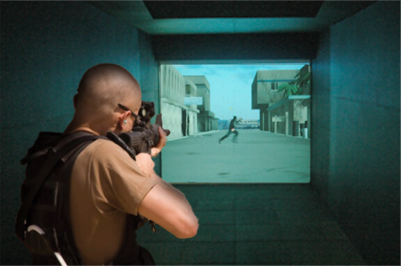inside the live fire shooting range from SRT live fire